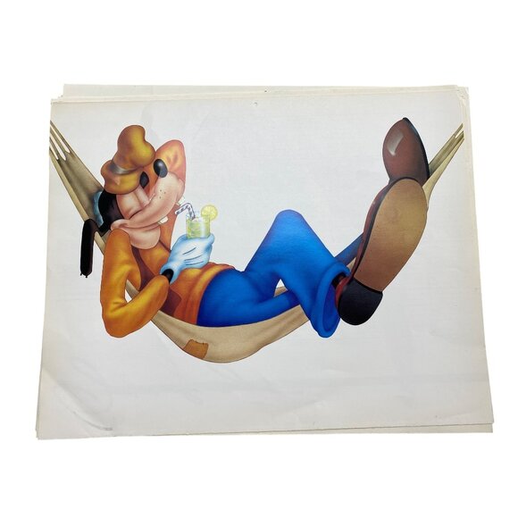 1986 Disney Channel Calendar Art Prints: Mickey Minnie Donald Daisy Goofy & Tink - Picture 5 of 14